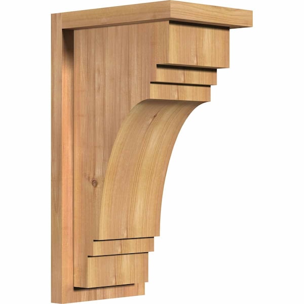 Ekena Millwork Pescadero Smooth Corbel w/Backplate, Western Red Cedar, 7 1/2"W x 10"D x 18"H COR08X10X18PEC01SWR - main